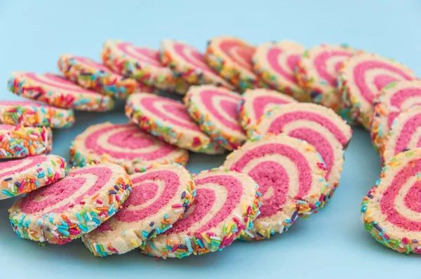 Spiral sprinkled cookies — Stock Photo, Image