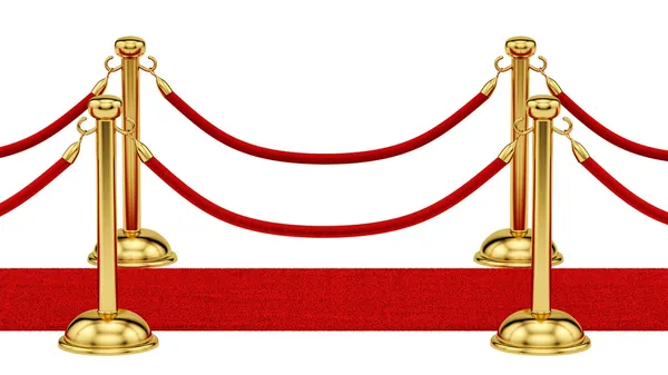 Stanchions d'oro e un tappeto rosso — Foto Stock