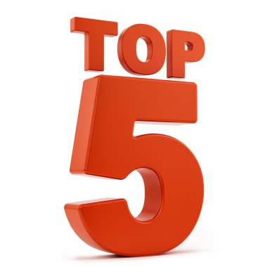 Top 5 on white clipart