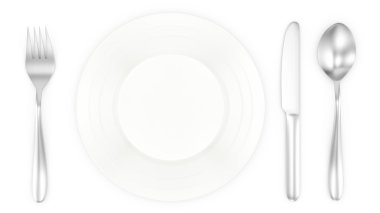 boş tabak kaşık ile