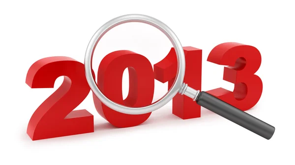 Magnifying glass over 2013 — Stock Photo, Image