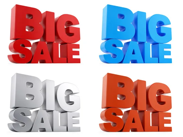 Big Sale text in 4 different colors — Stock Photo, Image