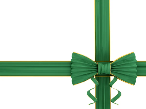 Fényes zöld selyem szalag Stock Kép
