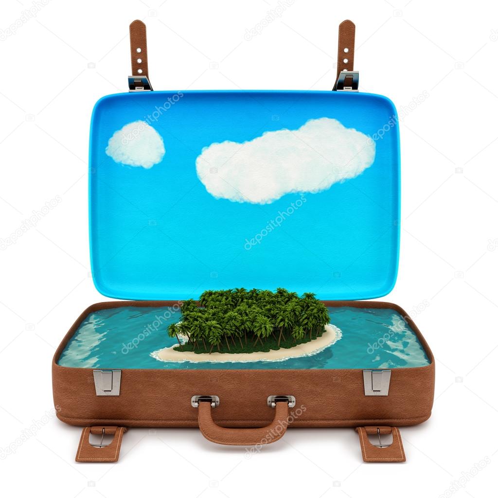 Suitcase with an island
