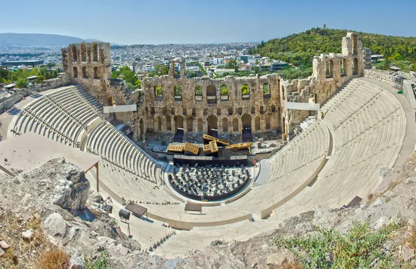 罗马 odeion 的 herodes atticus。雅典卫城。雅典 — 图库照片