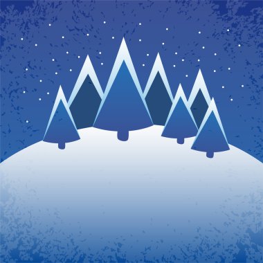 donmuş kış manzara - illüstrasyon