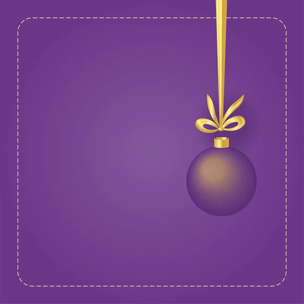 Christmas ball and gold ribon. christmas background — Stock Photo, Image