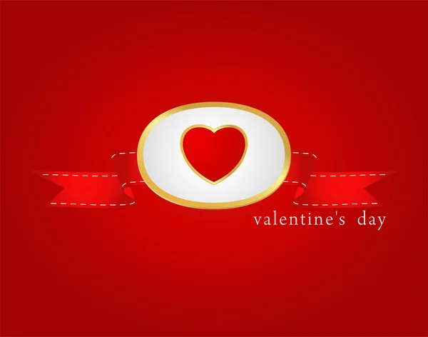 Valentine´s button with red ribbon. — Stock Photo, Image