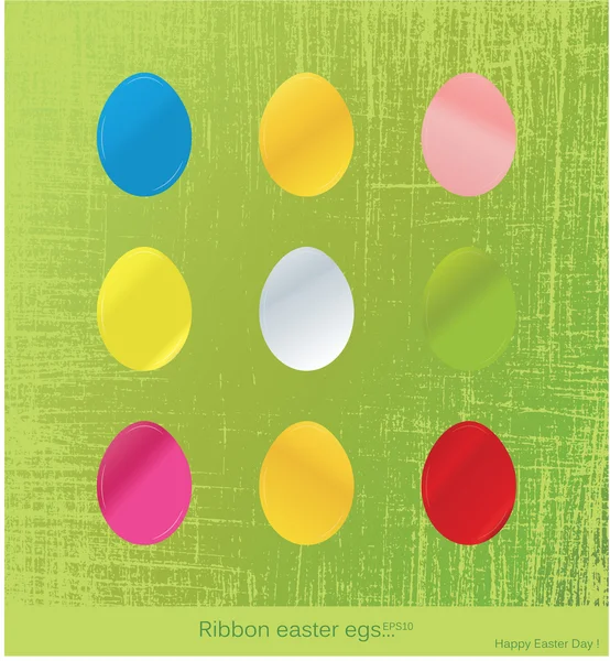 Набор векторных пасхальных яиц. Девять красочных пасхальных яиц . — стоковый вектор