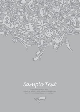 Gizli çiçek süslemeli vektör süslü duvar kağıdı.