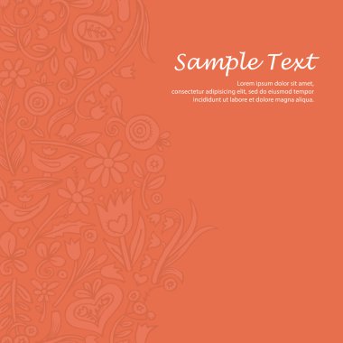 çiçek gerekçesi ile süslü vektör backgroud. Şablon alanına sahip