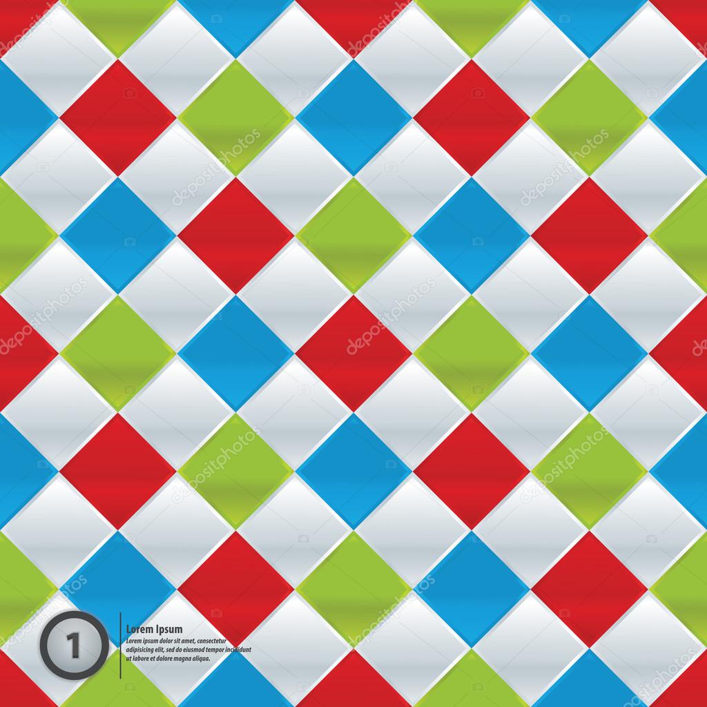 Vector colorfully mosaic. Simple pattern in four trendy colors.