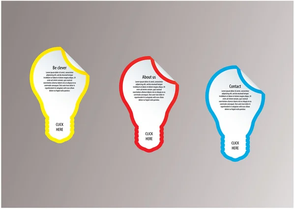 Etichette vettoriali lampadine. Modello moderno con spazio per il vostro co — Vettoriale Stock