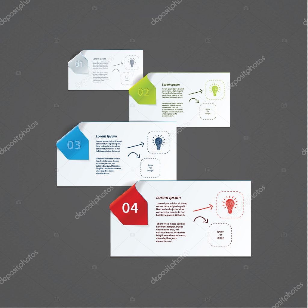 Vector modern design template for presentation.Paper cards with
