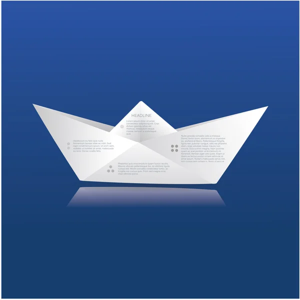 Vector paper origami boat. Paper sign with space for your text. — Stock Vector