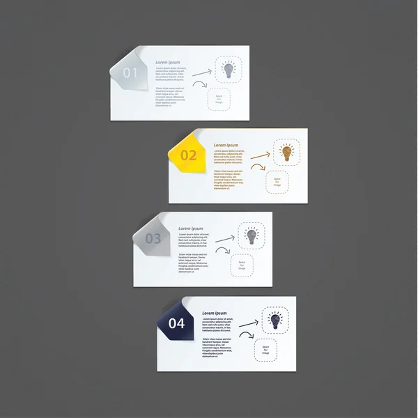 Modello di design moderno vettoriale per la presentazione. carte di carta con — Vettoriale Stock