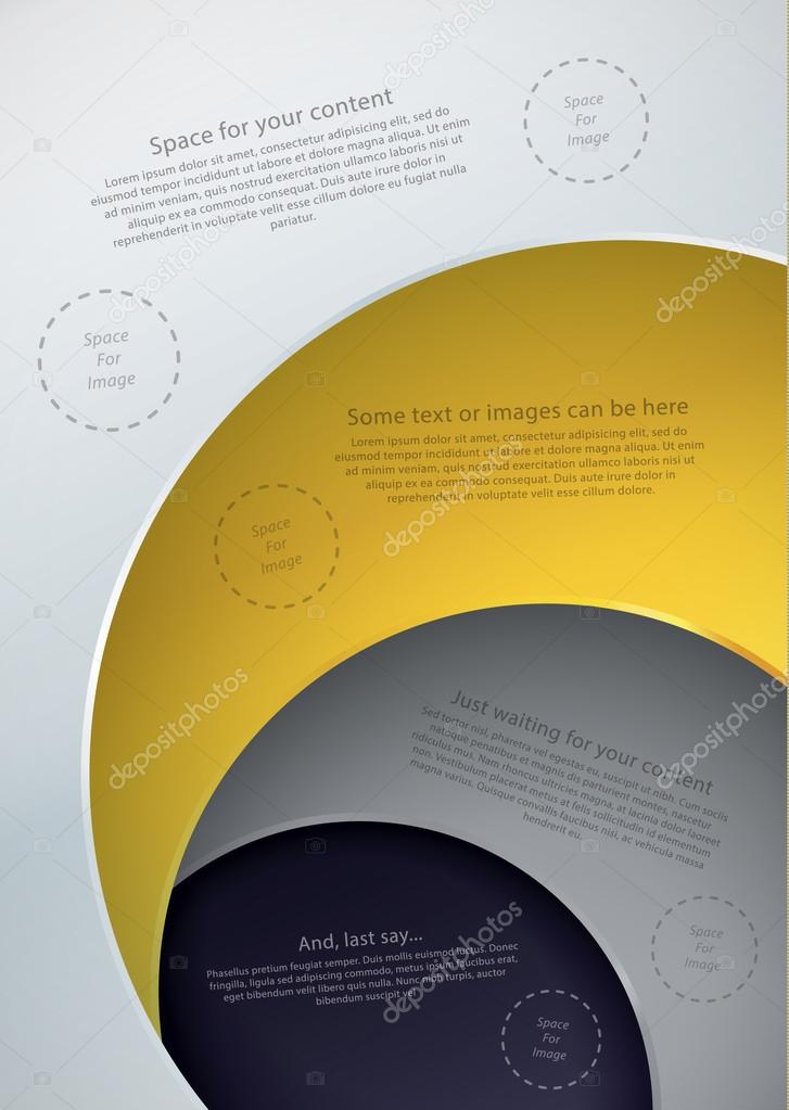 Vector template in modern design. Four plates in different color