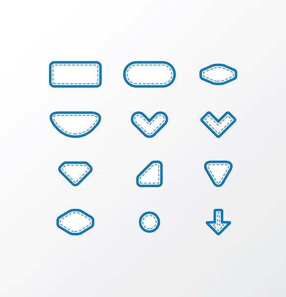 Pack of vector fabric icons. Simple shapes with space for your t — Stock Vector