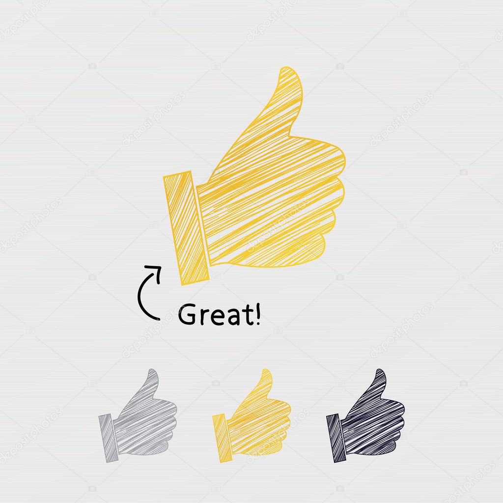 Stylized vector hand draw hand with arrow and space for your mes