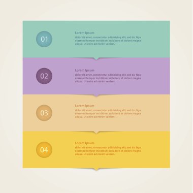 vektör - sağlam kutu şablonunu, işaretçi. dört renkli çizgili wi