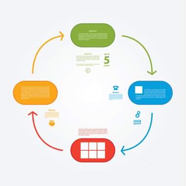 vektör şablonu. rengarenk planı, sunu veya öğretici. Crea