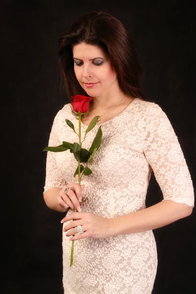 Mujer con rosa —  Fotos de Stock