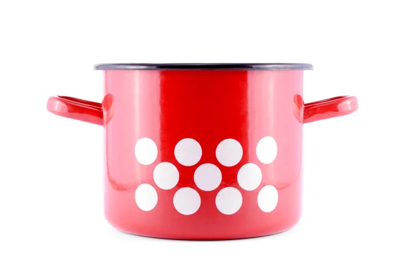 Red pot with white spots — Stock Photo, Image