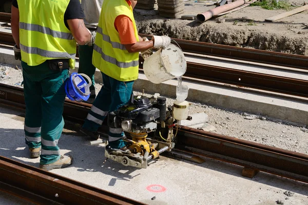 Trabajadores de la construcción ferroviaria —  Fotos de Stock