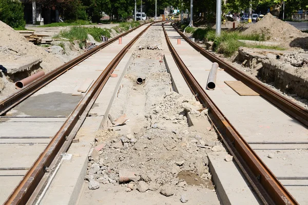 Construção ferroviária — Fotografia de Stock