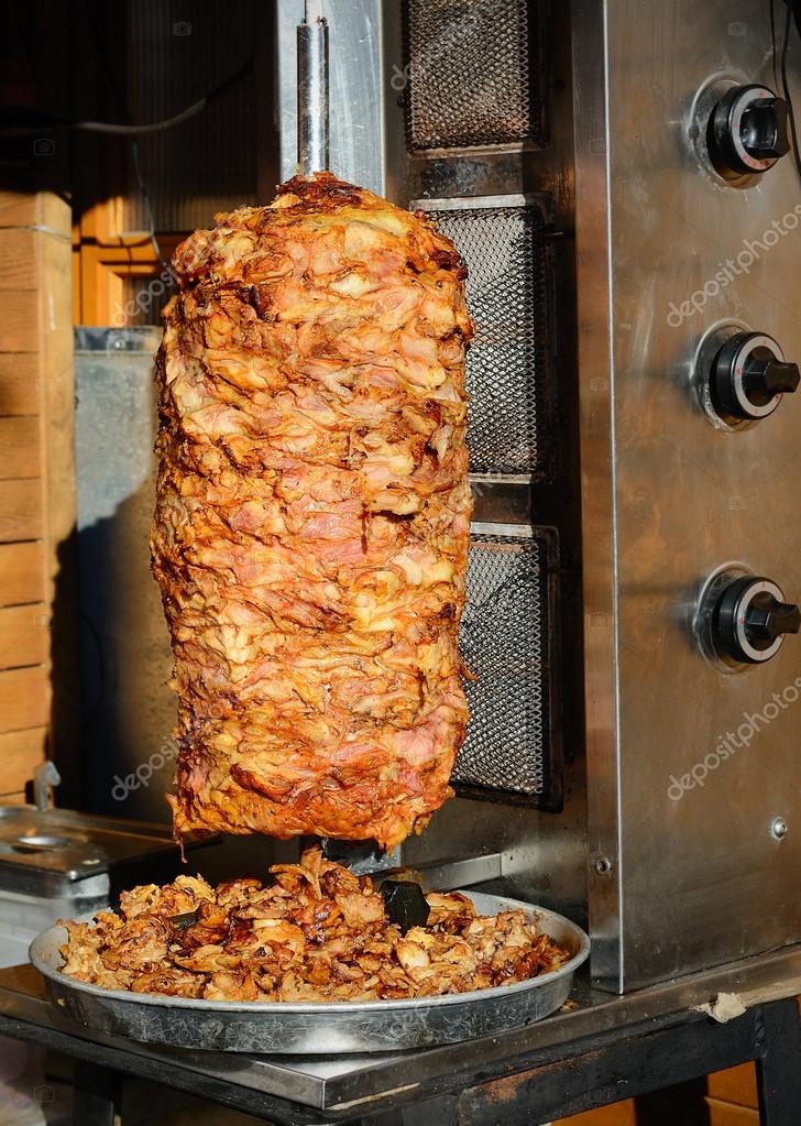 gyros meat at grill