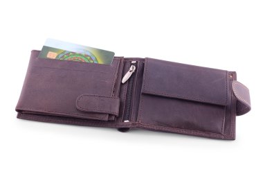 Cüzdan beyaz arkaplanda izole edildi