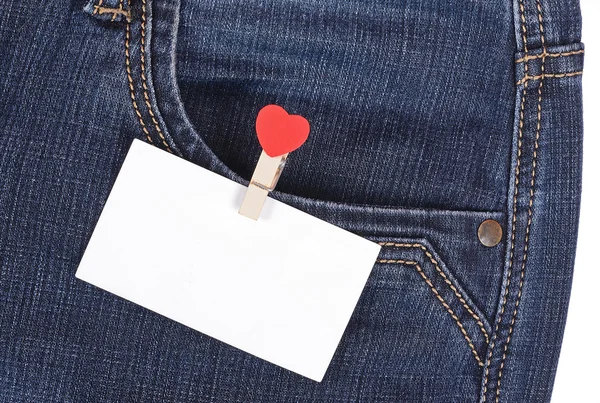 Sticker in zak jeans — Stockfoto