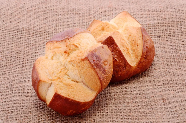 Bakery products on sackcloth — Stock Photo, Image