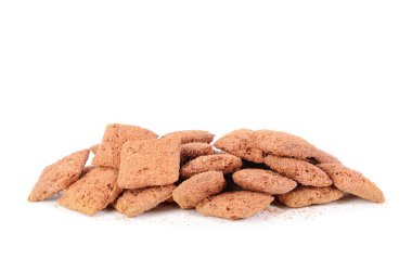 kurutulmuş beyaz bir arka plan üzerinde izole kahvaltı