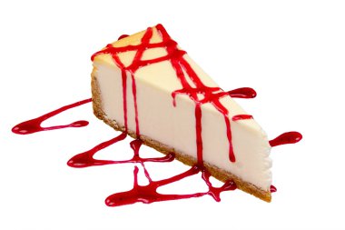 Beyaz arkaplanda cheesecake