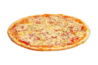 beyaz zemin üzerinde margarita pizza