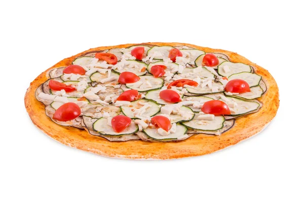 Parmedzhano pizza, op witte achtergrond — Stockfoto