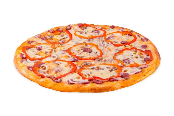 Sicilian pizza, on white background — Stock Photo, Image