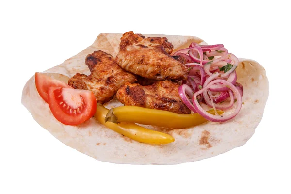 Shish kebab from chicken wings — Stock Photo, Image