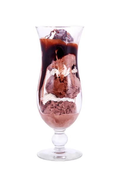 Glace au chocolat dans un verre — Photo