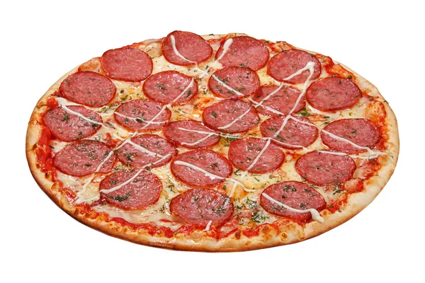 Pizza isolerad på vit bakgrund — Stockfoto