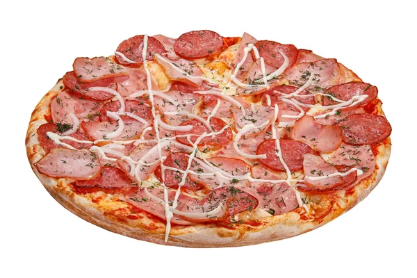 Pizza isolata su sfondo bianco — Foto Stock