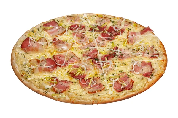 Pizza izolované na bílém pozadí — Stock fotografie