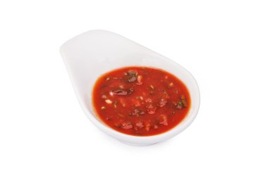 barbecue sauce in a white bowl clipart