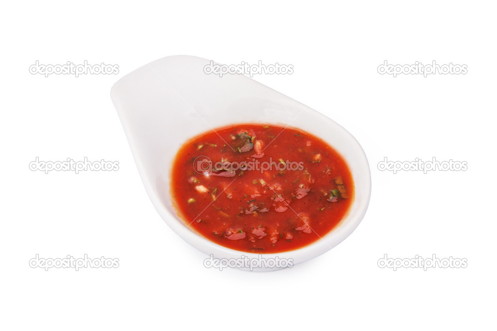 barbecue sauce in a white bowl