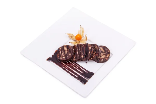 Chocolate sausage — Stock Photo, Image