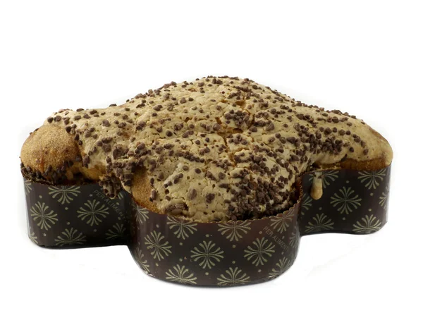 Italiaanse Pasen cake in de vorm van een duif met chocolade — Stockfoto