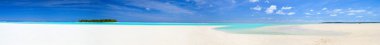Panoramic view of a pacific atoll clipart