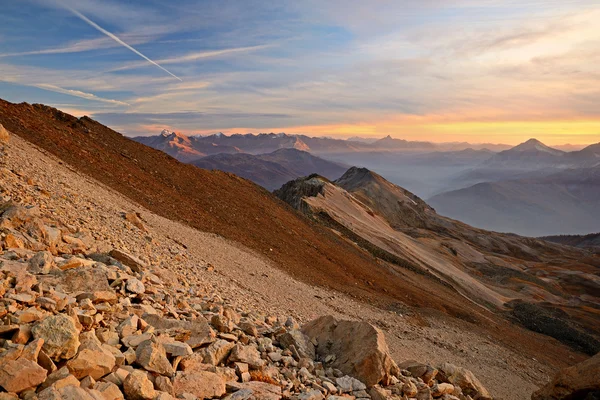 Rode alpine zonsondergang — Stockfoto