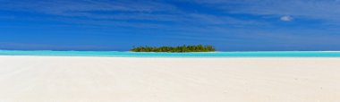 XL panoramic view of a pacific atoll clipart